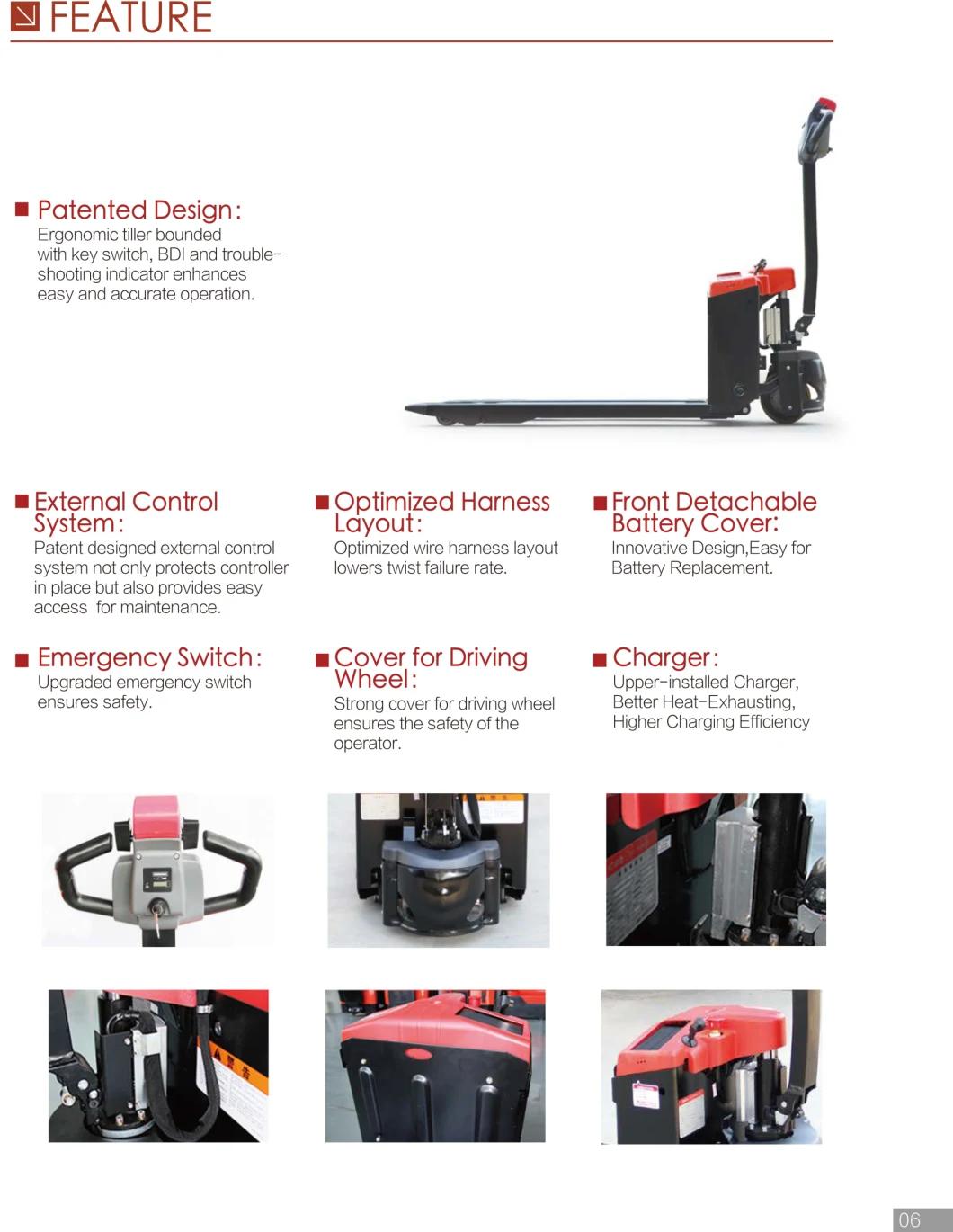 1.3t Small Electric Pallet Truck with Curtis Controller 1500kg Electric Pallet Truck