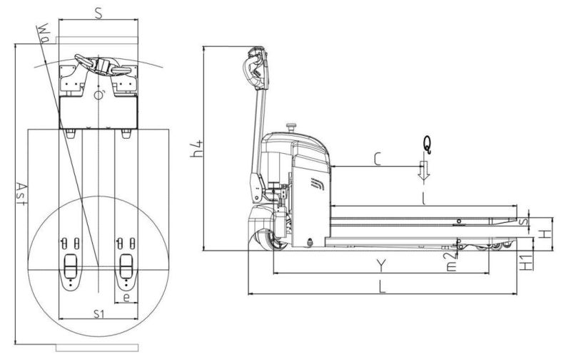 CE Battery-Powered 1500kg Lithium Battery Fully Electric Pallet Truck