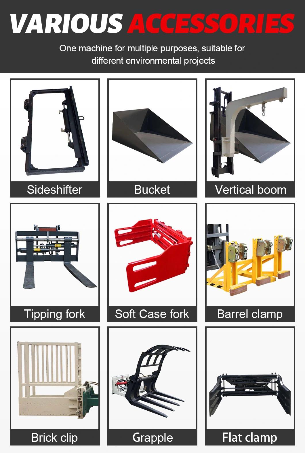 Best Cheap Diesel Engine Rough Terrain Forklift Rotator with Bucket Log Forks