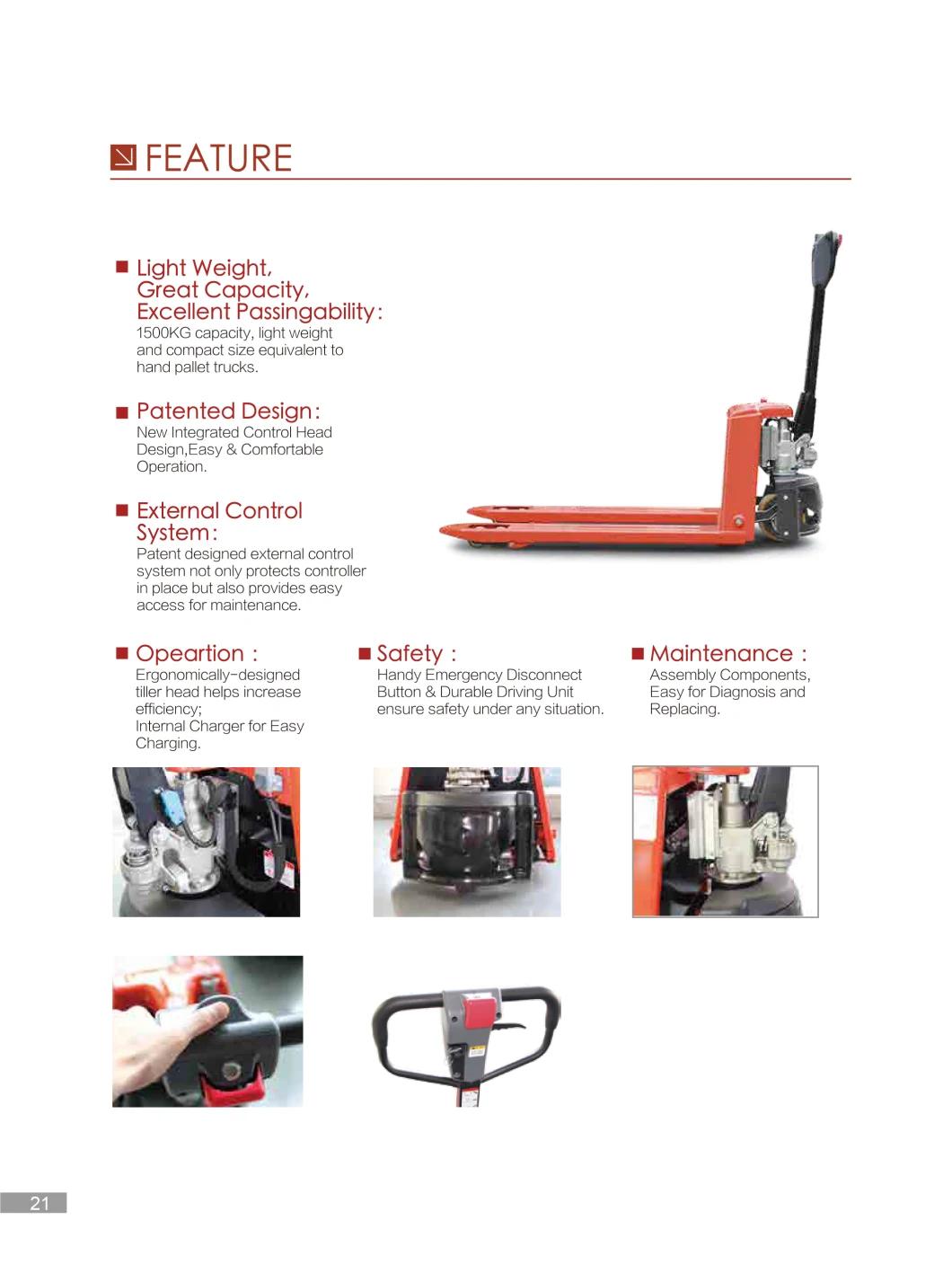 1.8t Economic Semi-Electric Hand Pallet Truck Jack Ept18-Ehj
