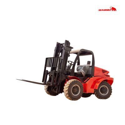 3ton 3.5 Tons 4WD Diesel Engine Triplex Mast All off Road Rough Terrain Forklift