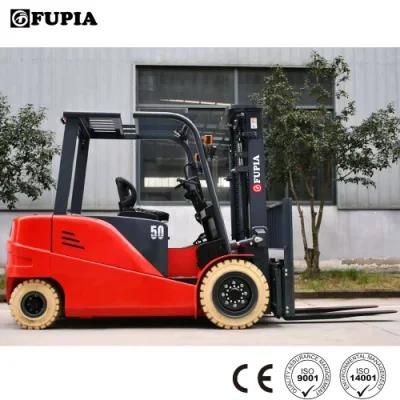 Material Handling Equipment Linde Forklift Technology 5000kg Capacity Battery Operated 4 Wheel Drive 5 Ton Electric Forklift Truck