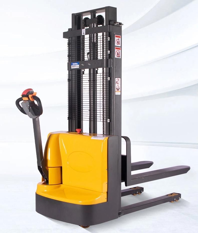 Hydraulic Battery Adjust Forks 2t Auto Full Electric Pallet Stacker