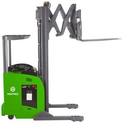Movmes 1000kg 1ton Capacity Hydraulic Double Scissors Electric Fork Reach Truck Forklift