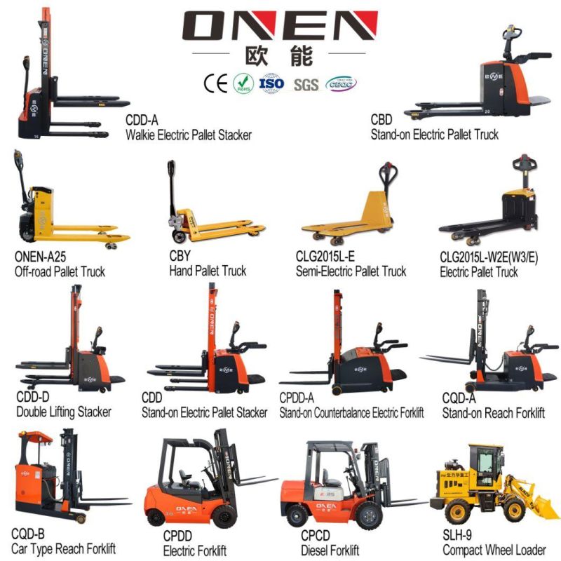 2.5ton CE ISO High Lift Hand Pallet Jack Hydraulic Manual Electric Forklift Powered Stacker Electric Forklift Truck with Battery