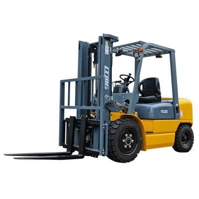 Chinese Brand Ltmg Mini 3 Ton Outdoor Diesel Forklift Truck with White Solid Tire