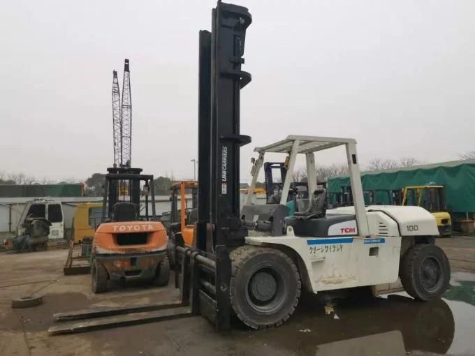 Second Hand Tcm Fd100z Diesel Forklift 10t Tcm Fd100z Used Forklift 15t Fd150 Heavy Duty Diesel Forklift with Sideshift Device Japan Isuzu Engine