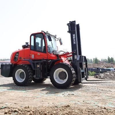 High Load Forklift Propane Articulated Forklifts 4 Wheel Drive Manual Transmission Forklift India List Price