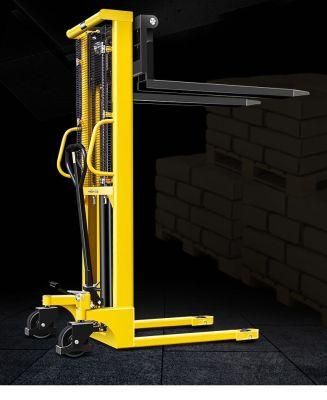 Hugo 1000kg 1t Hand Forklift Manual U-Steel Hydraulic Stacker Price