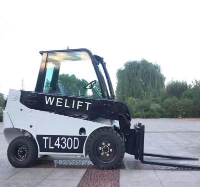 Telescopic Handler Welift T30d 3 Ton Balance Forklift Truck 4m Lifting Height 2WD Telescopic Forklift 4m with Bag Filler Bucket