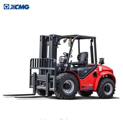 XCMG Japanese Engine Diesel 3.0 Ton Xcb-T Pallet Stacker 2.5 Ton Rough Terrain Forklift Fuel off Road Wheel