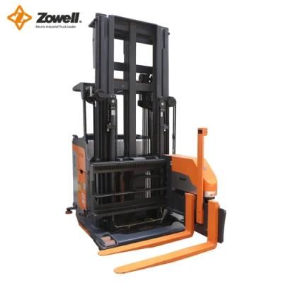 China Metal Pallet New Zowell Price Truck Vna Lift Stacker Trilateral Forklift Vue116