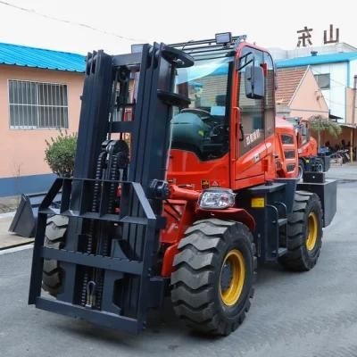 Four Wheel Drive Articulated All Rough Terrain Forklift 3.5 Ton