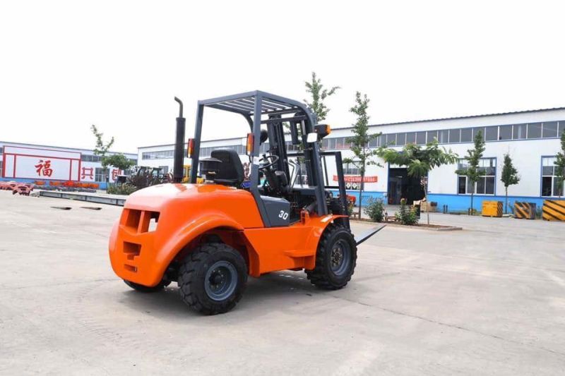 4X4wd Diesel Rough Terrain off Road Forklift Truck 3000kg Triple Mast