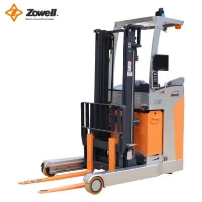 Zowell 1.5t Sit-on Electric Reach Truck Mini Forklift with EPS OEM/ODM Available