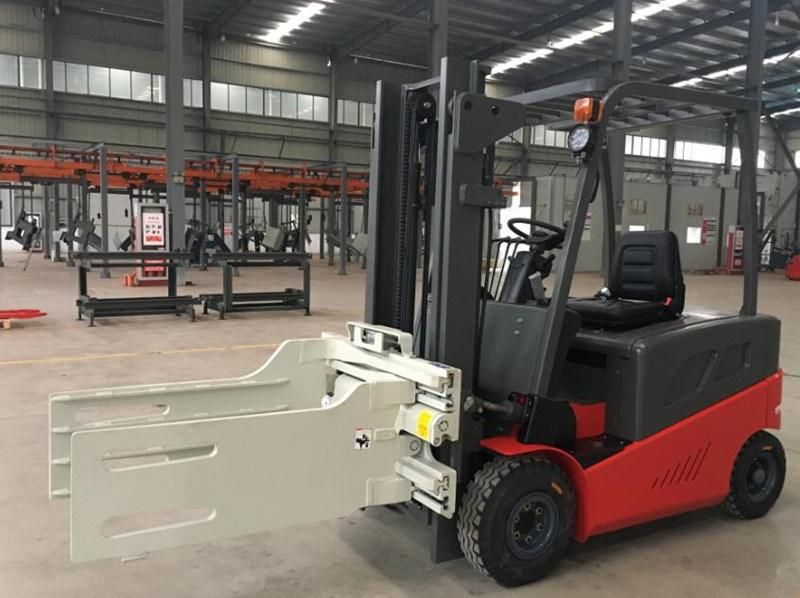2000kg 4 Wheel Electric Motor Side Shifting Bale Clamp Forklift