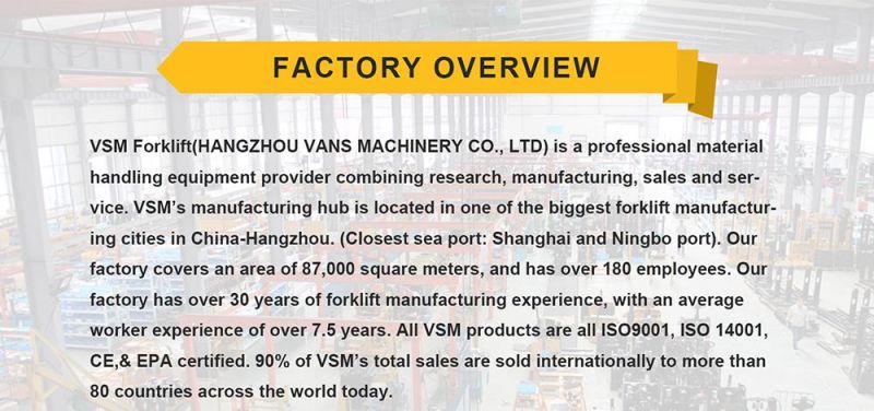 Vsm 1.5ton 2ton 2.5ton 3ton Diesel Forklift with 3m-6m Height