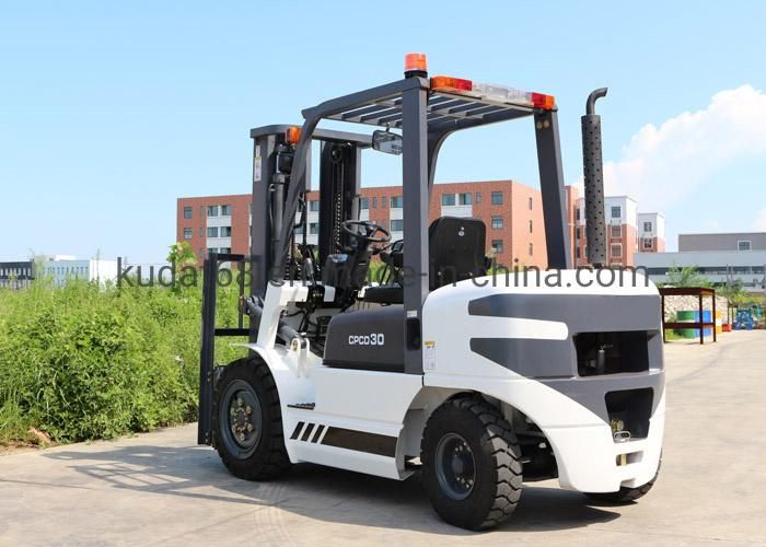 3 Tons Four Wheel Diesel Forklift Truck with Japanese Engine