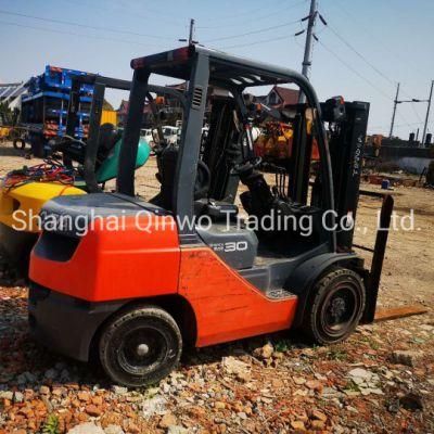 Used 8fd30 Toyota Forklift Installed with 3stage Mast Side Shift