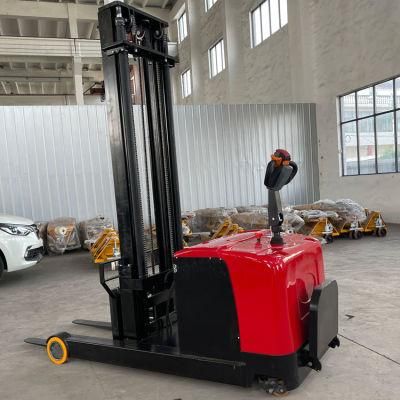 Reach Truck Electric Stacker 1ton 2ton Full Electric Stacker Lifting 1m to 4m Standing/Walkie Drive Full Free Mast