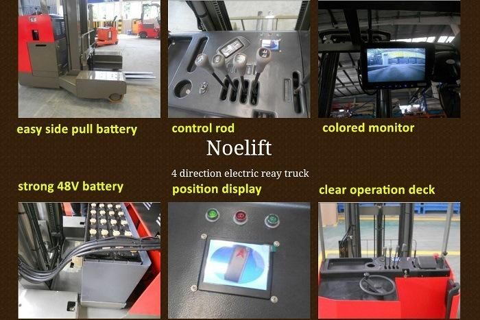 High Lift 1.5t 2.5t Electric Reach Stacker Forklift Trucks with Side Shifter
