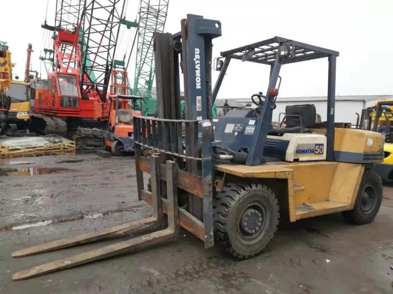 4t Komatsu Fd50-7 Fd40-8 Used Side Shift Forklift 3m Gantry Logistics Equipment Japanese Original Product Fd50-6 5t Second Hand Forklift