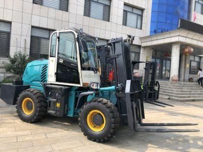 China 2022 Huaya Forklifts Diesel Offroad 4WD Rough Terrain Forklift Hot Sale