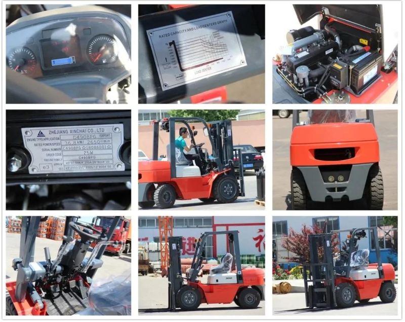 China 3t Forklift Diesel Forklift with 3 Stages 4.5m