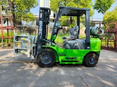 Gas Forklift 2.5 Ton 3 Ton LPG Propane Montacargas Grua Horquilla with Paper Roll Clamp