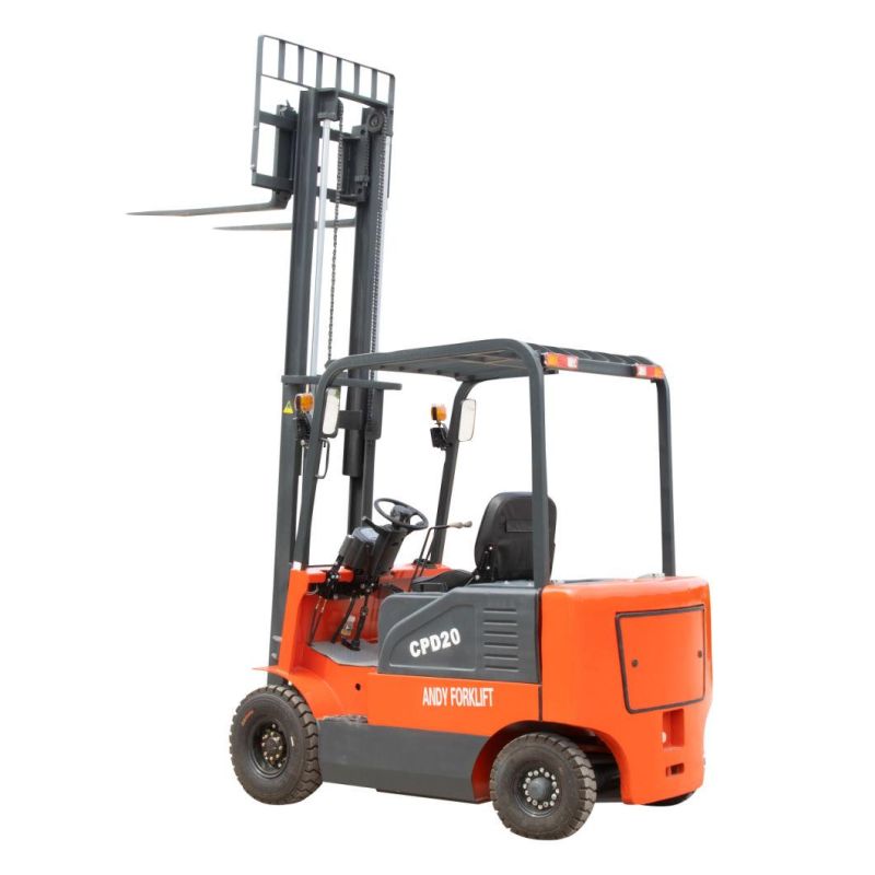2.0ton 2000kg Lifting Height 3000mm Four Wheel Counter Balanced Mini Electric Forklift Truck