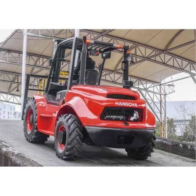 Four Wheels Drive 4WD Rough Terrain Diesel Forklift with Deutz Engine