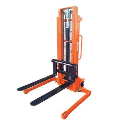 1500kg Hand Operated Forklifts with Wide Legs Straddle Stacker