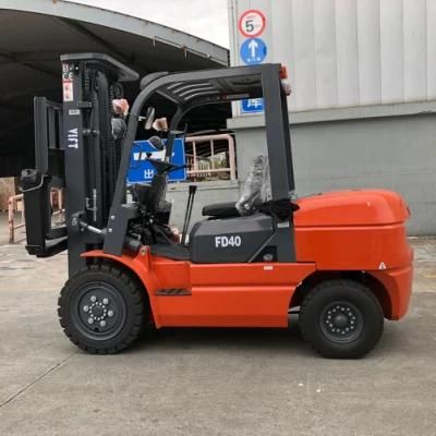 Vift 4 T Diesel Forklift Truck Solid Tire Lifting Height 6m Container Mast