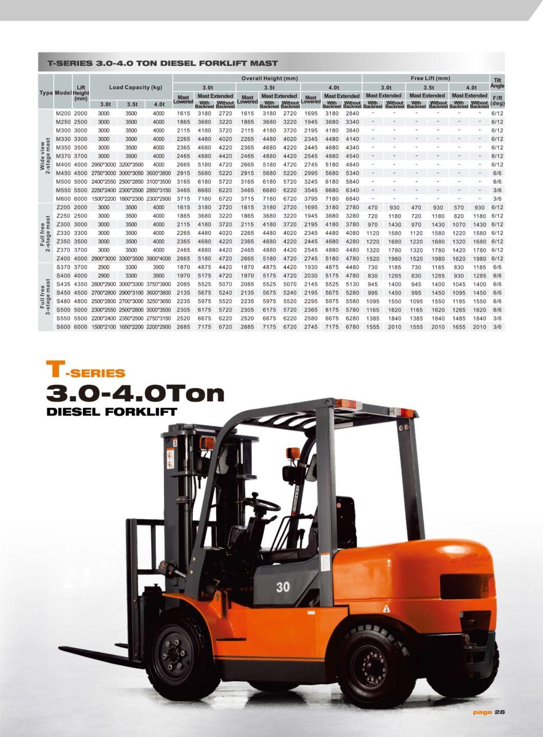 China Forklift Vift Brand German Quality 2t and 2.5t Diesel Forklift Truck