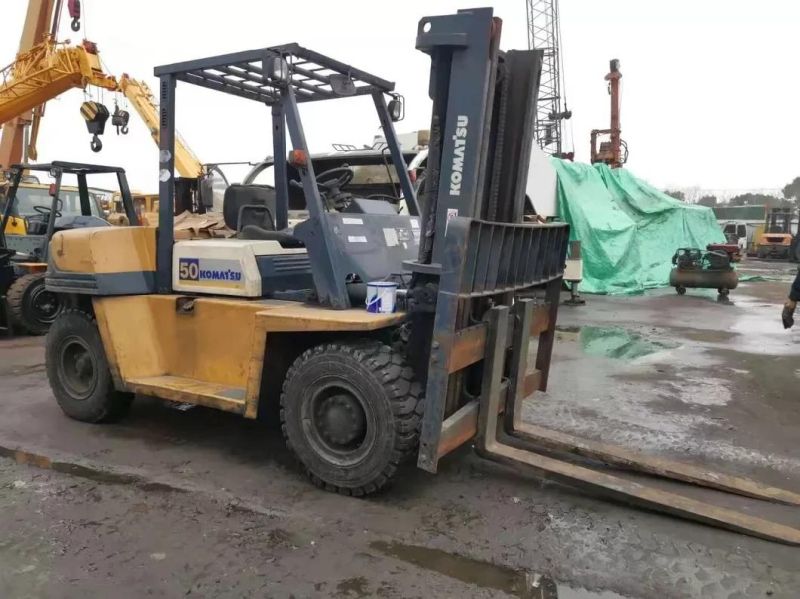 4t Komatsu Fd50-7 Fd40-8 Used Side Shift Forklift 3m Gantry Logistics Equipment Japanese Original Product Fd50-6 5t Second Hand Forklift