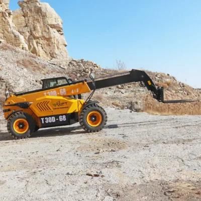 China Construction Telehandler T30d-68 3ton 4ton 7m 11m 14m Telescopic Forklift with Telescopic Boom Telescopic Handler
