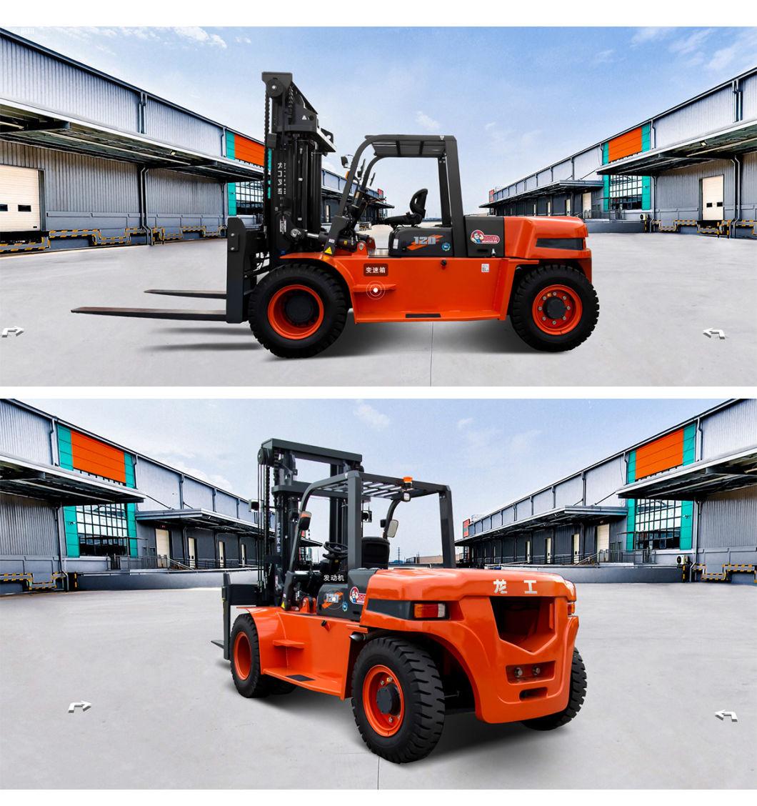 Low Fuel Consumption 12 Ton Diesel Forklift for Factory and Warehouse