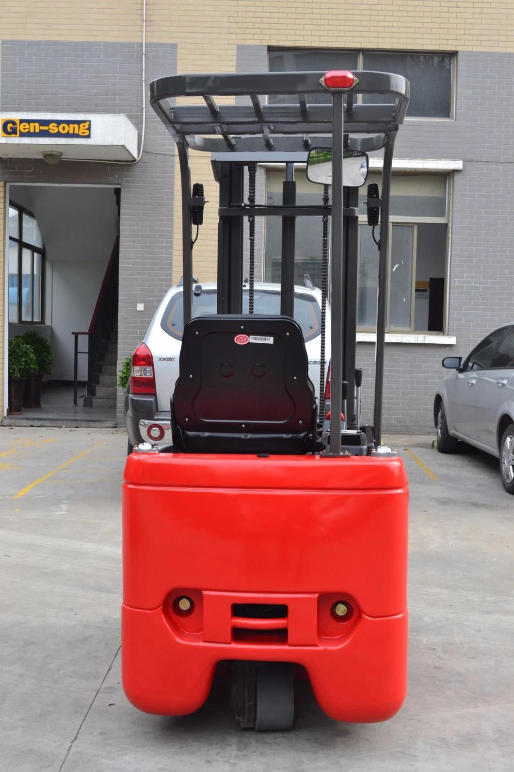 Rear Drive 1000kg 1ton Three Wheels Mini Electric Forklift with Solid Rubber Wheels