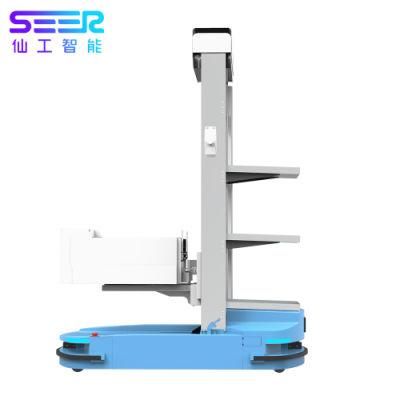 6 Meters Lifting-up 1500kg Capacity Qr Code Navigation Automated Guided Vehicle (AGV) for Warehouse Handling