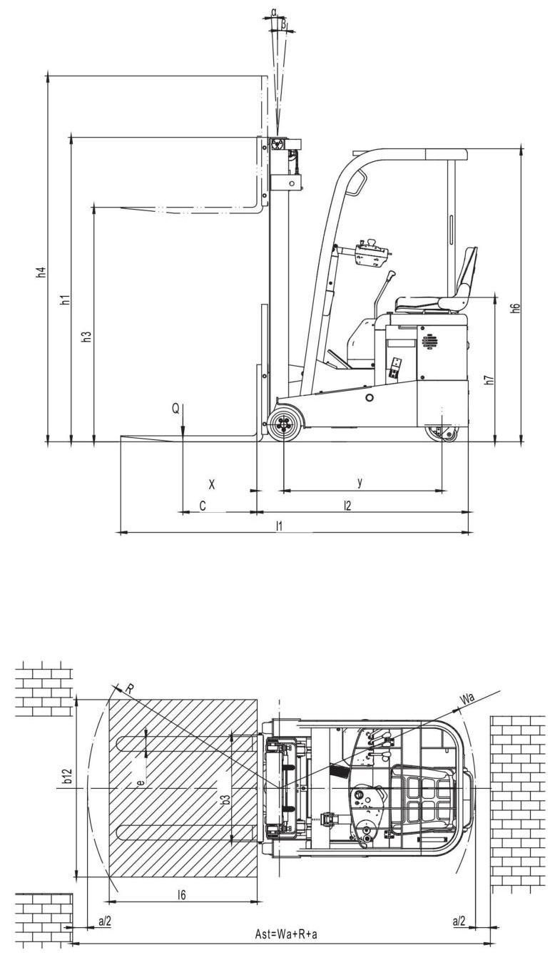 Jeakue Small Narrow Asile 1.0ton 1.2ton 3-Wheel Mini Electric Counterbalance Forklift Truck