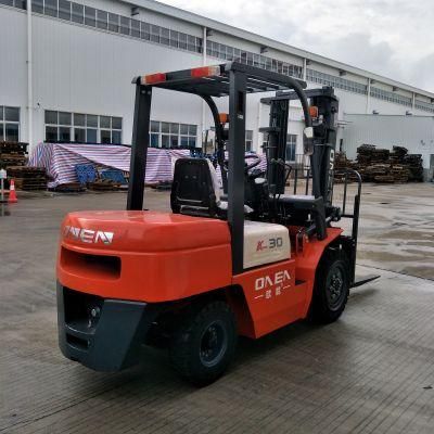 6/12 Deg 3000~5000mm Onen Iron Pallet and Plastic Film Construction Engine Power Forklift