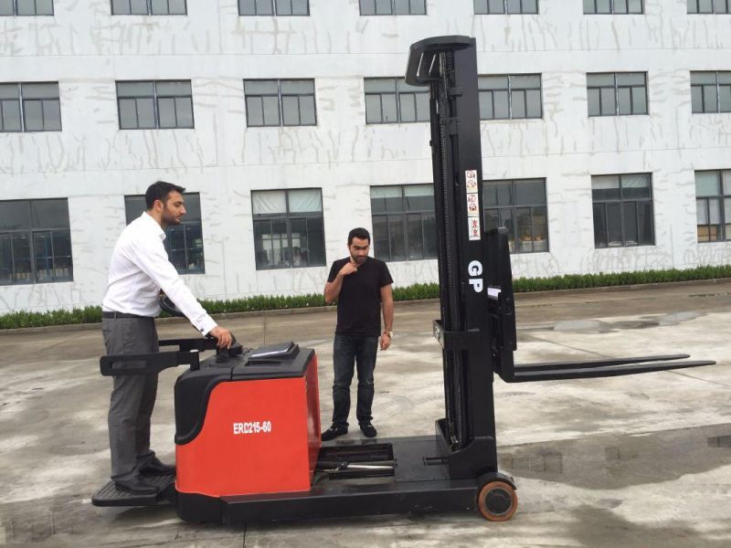 Gp Brand High Quality 1.0t/1.2t/1.5t Stand-on 3 Way Electric Forklift Truck with Lifting Height4-8m (ETT15-65)