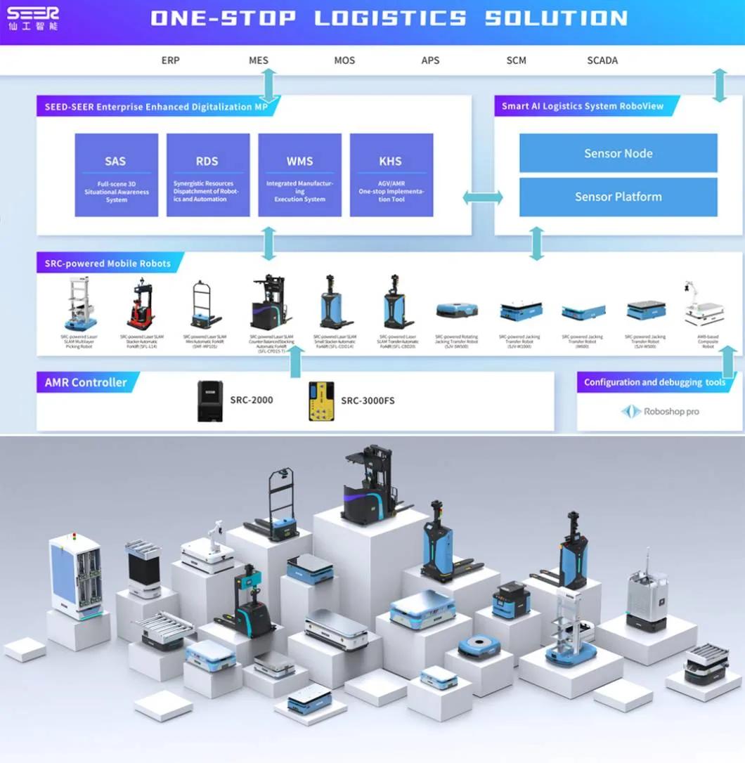 Seer New Automatic Navigation Electric Stacking and Palletizing Automated Forklifts with High Quality