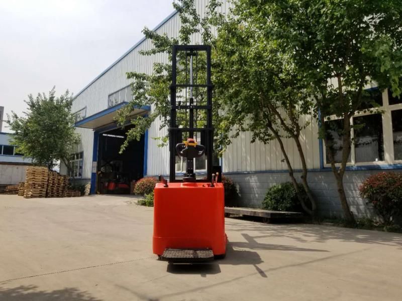Electric Powered Counterbalanced Pallet Stacker Stand-on Type 1.5t 1.5 Ton with Maintenance Free Battery