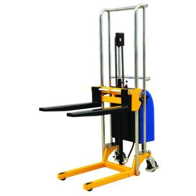 Semi Electric Lifting Hydraulic Light Duty Fork Lift Type Forklift Half Pallet Stacker