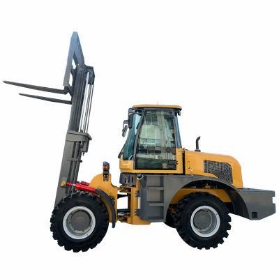 4000kg Fork Lifter 4WD Chinese Diesel Heavy All Terrain Forklift