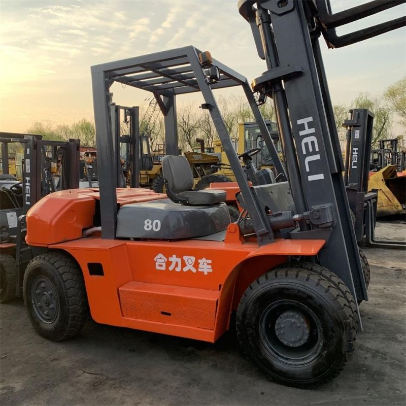 Heli 8ton Diesel Forklift Truck Heavy Duty Forklift with Side Shifter and Spare Parts Cpcd80