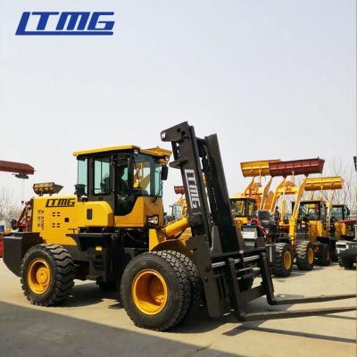 Ltmg 10ton Articulated Rough Terrain Forklift with Side Shift Fork Positioner Air Conditioner