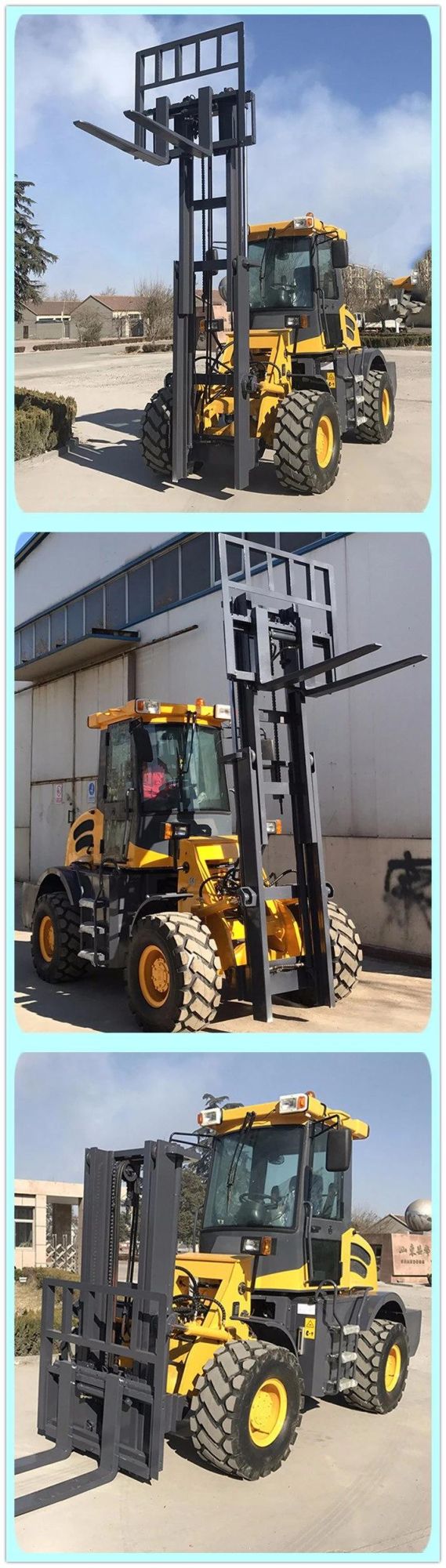 3Ton Back Loader Forklift with High Quality Parts and Luxury Cabin