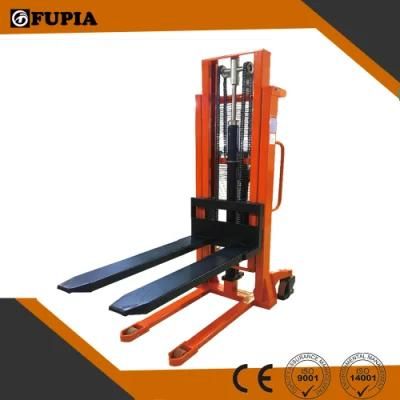 China Forklift Supplier 1ton Adjustable Forks Lift Stacker Price